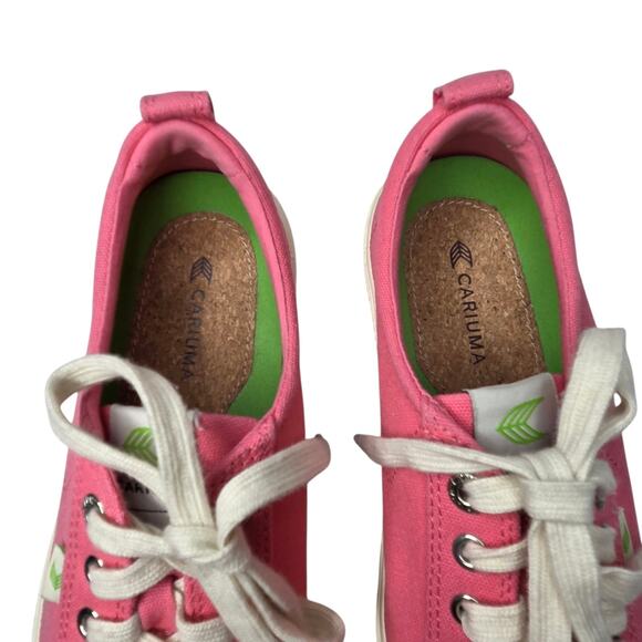 Cariuma OCA Pink Lemonade Canvas Sneaker Cap Toe Shoes SZ 8.5 Preppy - Picture 4 of 10